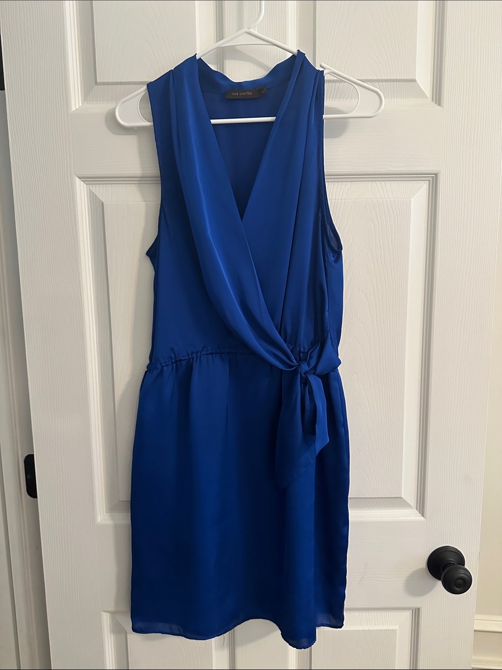 The Limited Cobalt Blue Sleeveless statin Wrap Tie Mini Dress sz10